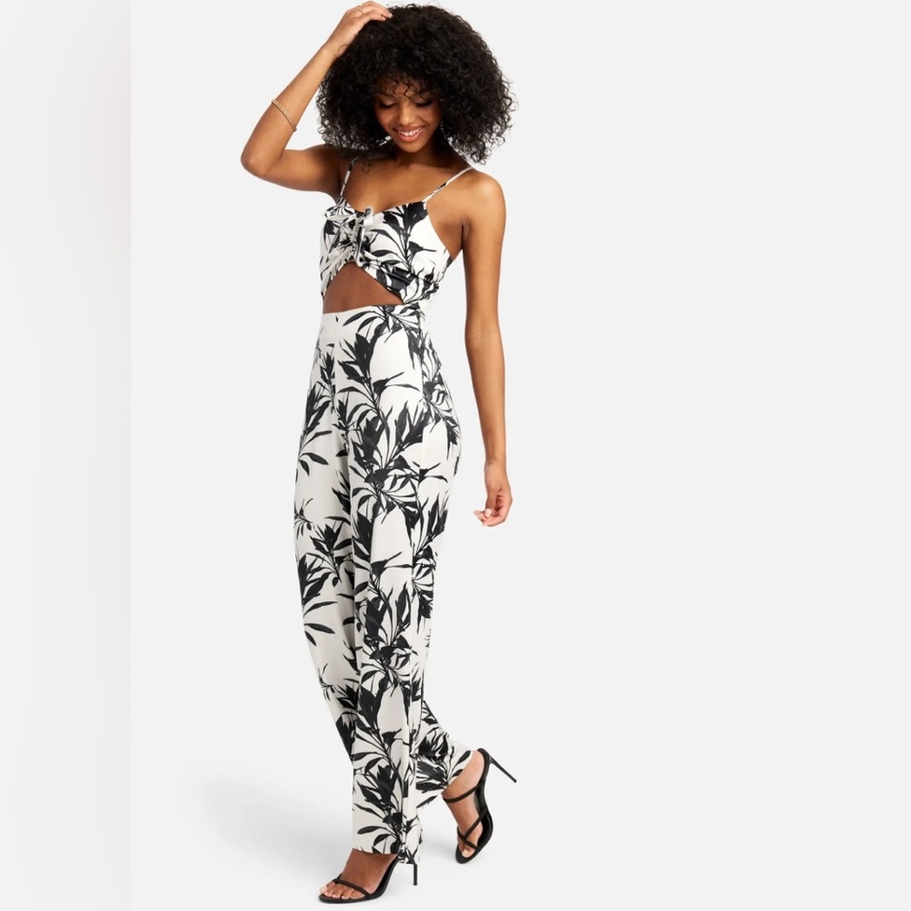 Bebe Floral Print Jumpsuit